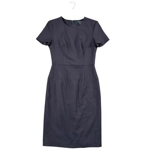 French Connection Tailored Sheath Dress Dark Gray Size 6 Quiet Luxury Workwear